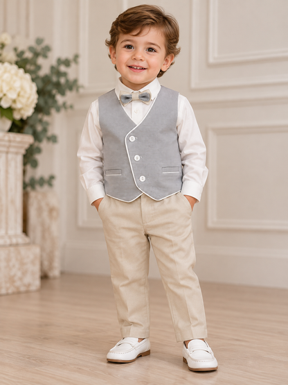 Boys’ Gray & Ivory Formal Outfit