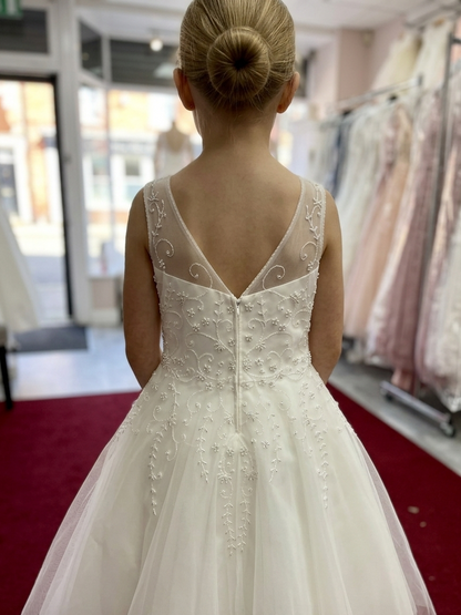 Embroidered Tulle communion Girl Dress