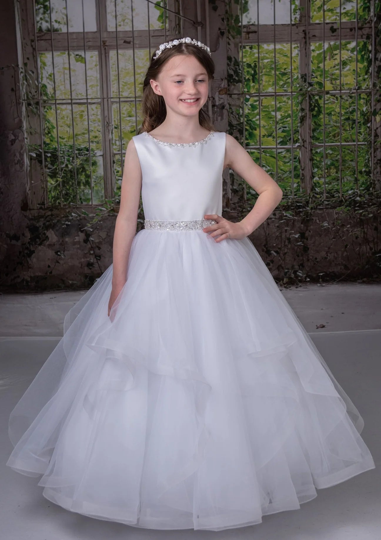 Sweetie Pie Communion Dress | White Flower Girl Gown