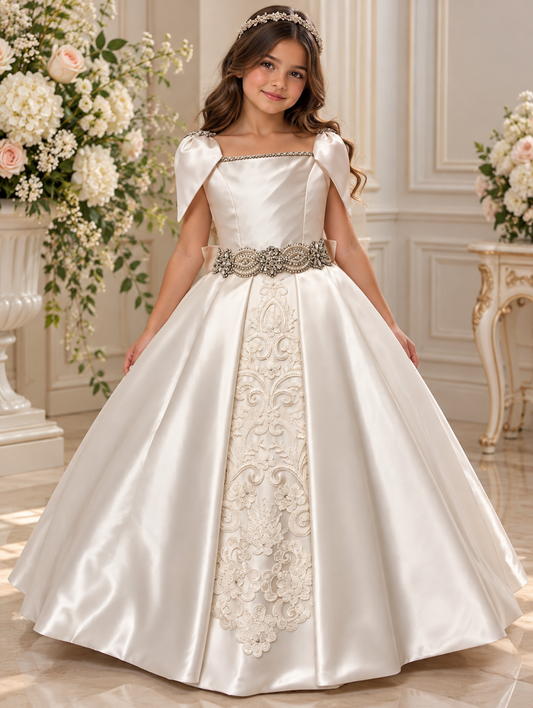 Royal Grace Silk Satin communion Dress Elisse