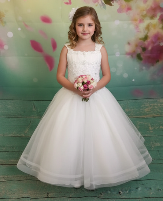 Christie Helene Communion Dress sleeveless with tulle