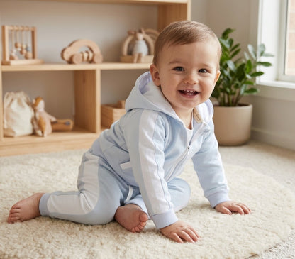 Baby Blue & White Hooded Tracksuit