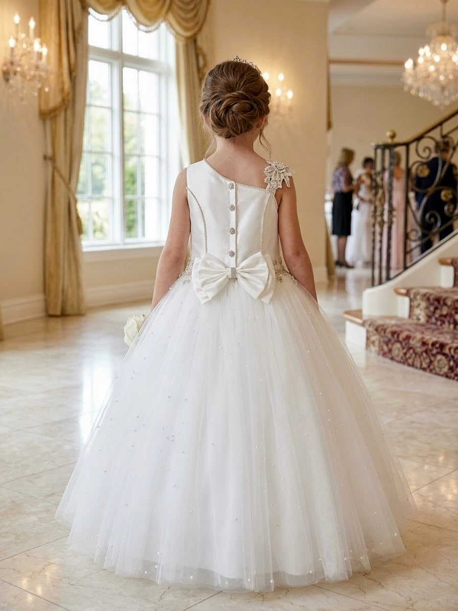 Nikki M Girls’  Embellished Communion  Gown Custome couture