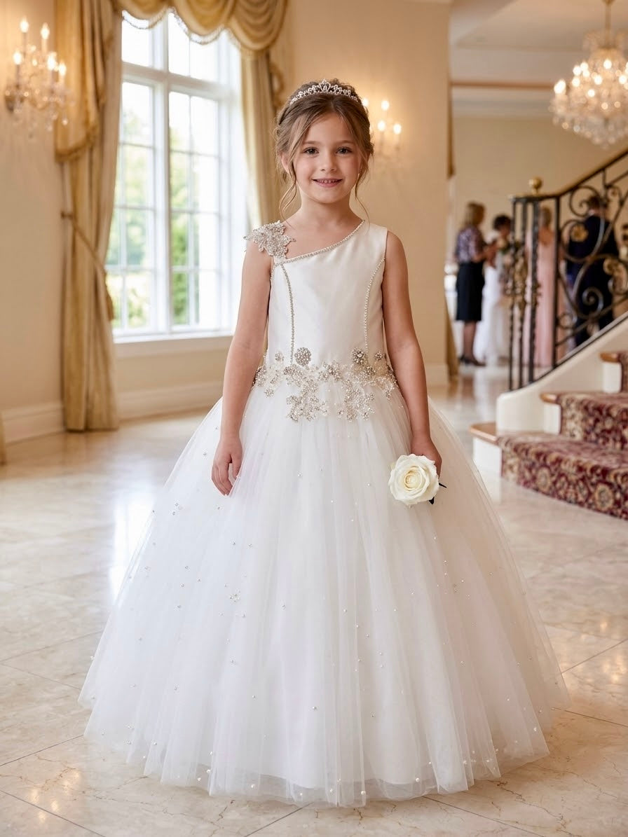 Nikki M Girls’  Embellished Communion  Gown Custome couture