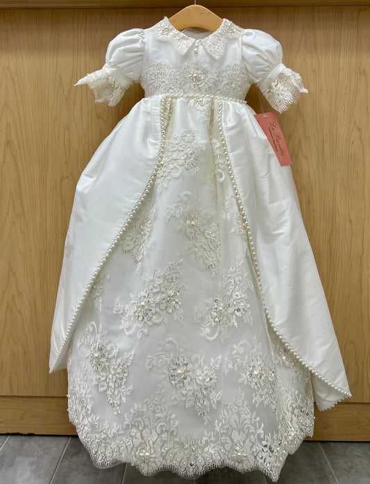 Piccolo Bacio silk Madeline christening/ Baptism dress