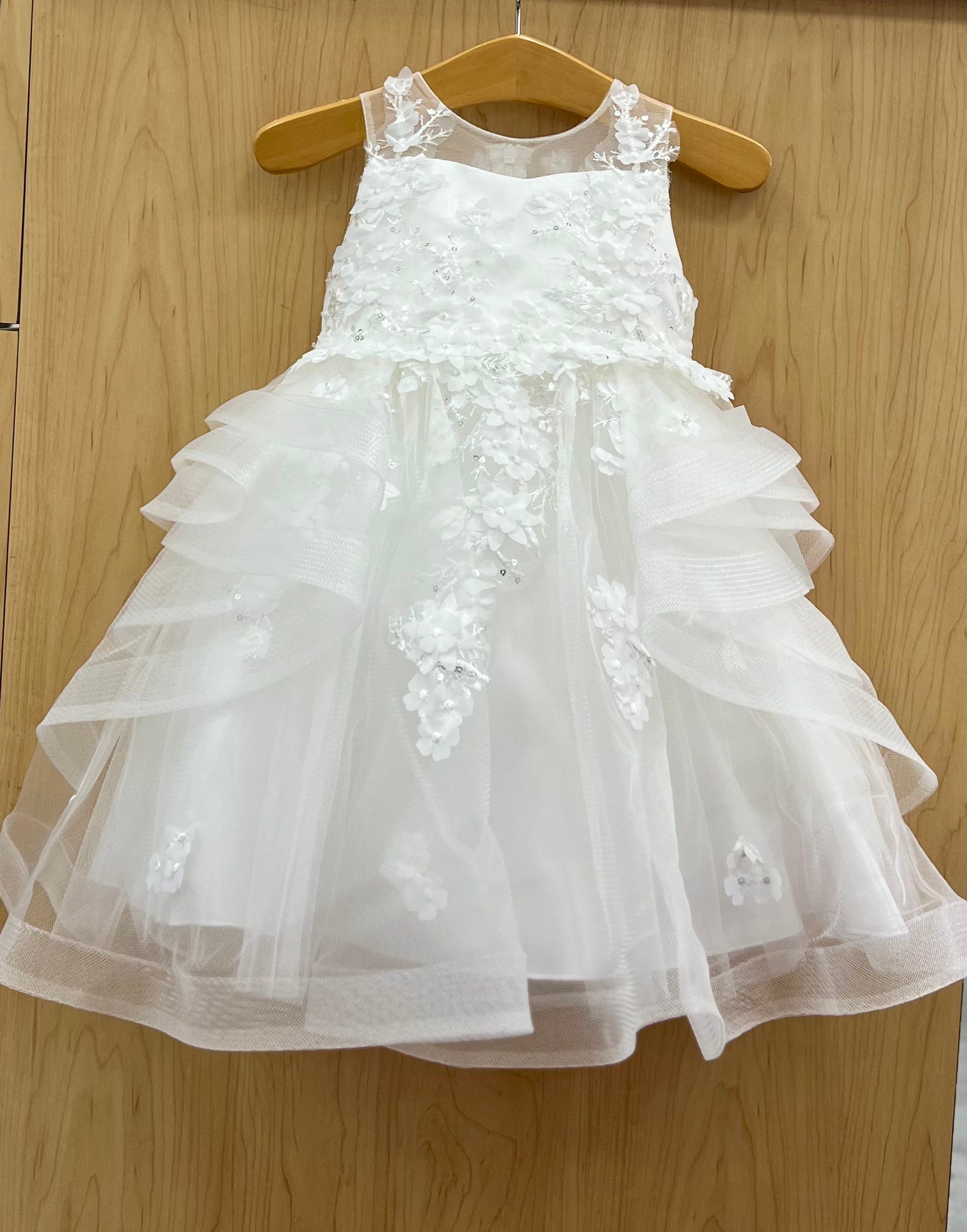 Princess Daliana short christening dress with ruffles