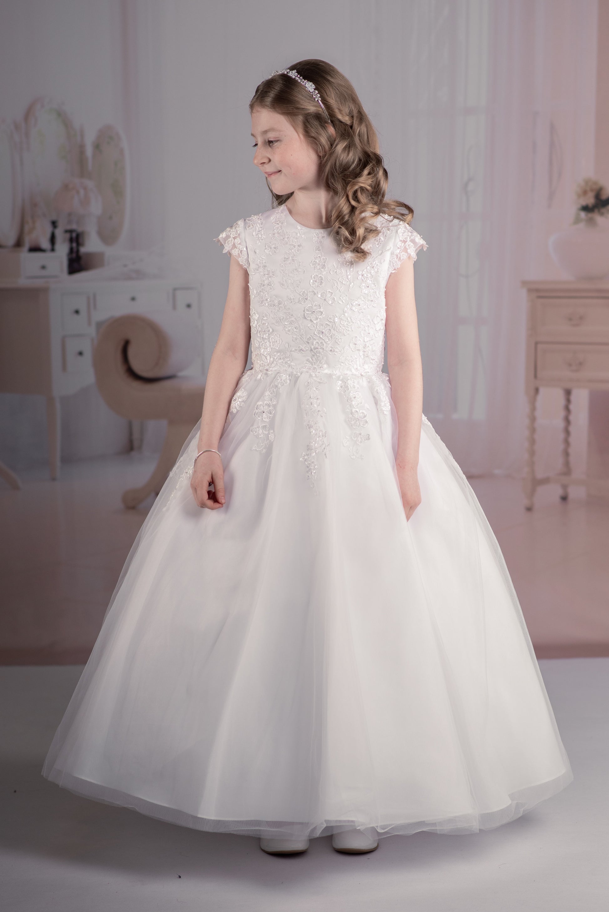 Rosa Bella Communion Dress with V back