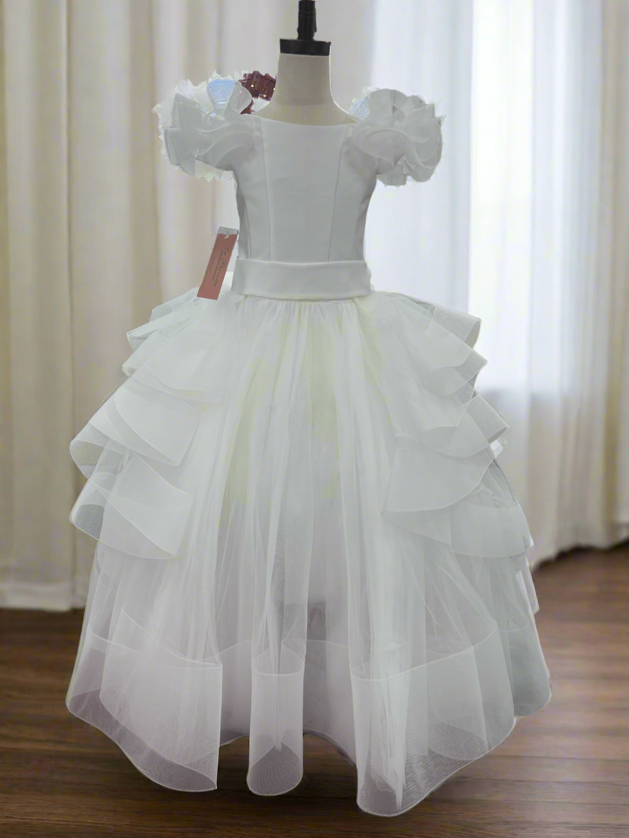 Ruffle Tulle Michelina Bimbi communion Dress made in Italy