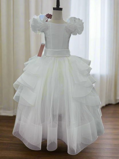 Ruffle Tulle Michelina Bimbi communion Dress made in Italy