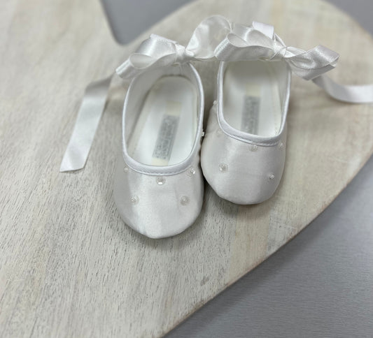 Sara Louise christening shoes for girls with lace