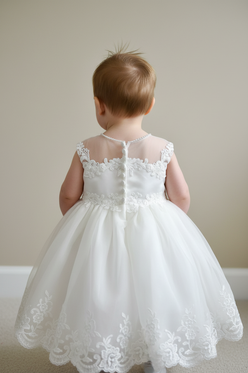 Sarah Louise Short Floral Christening Dress