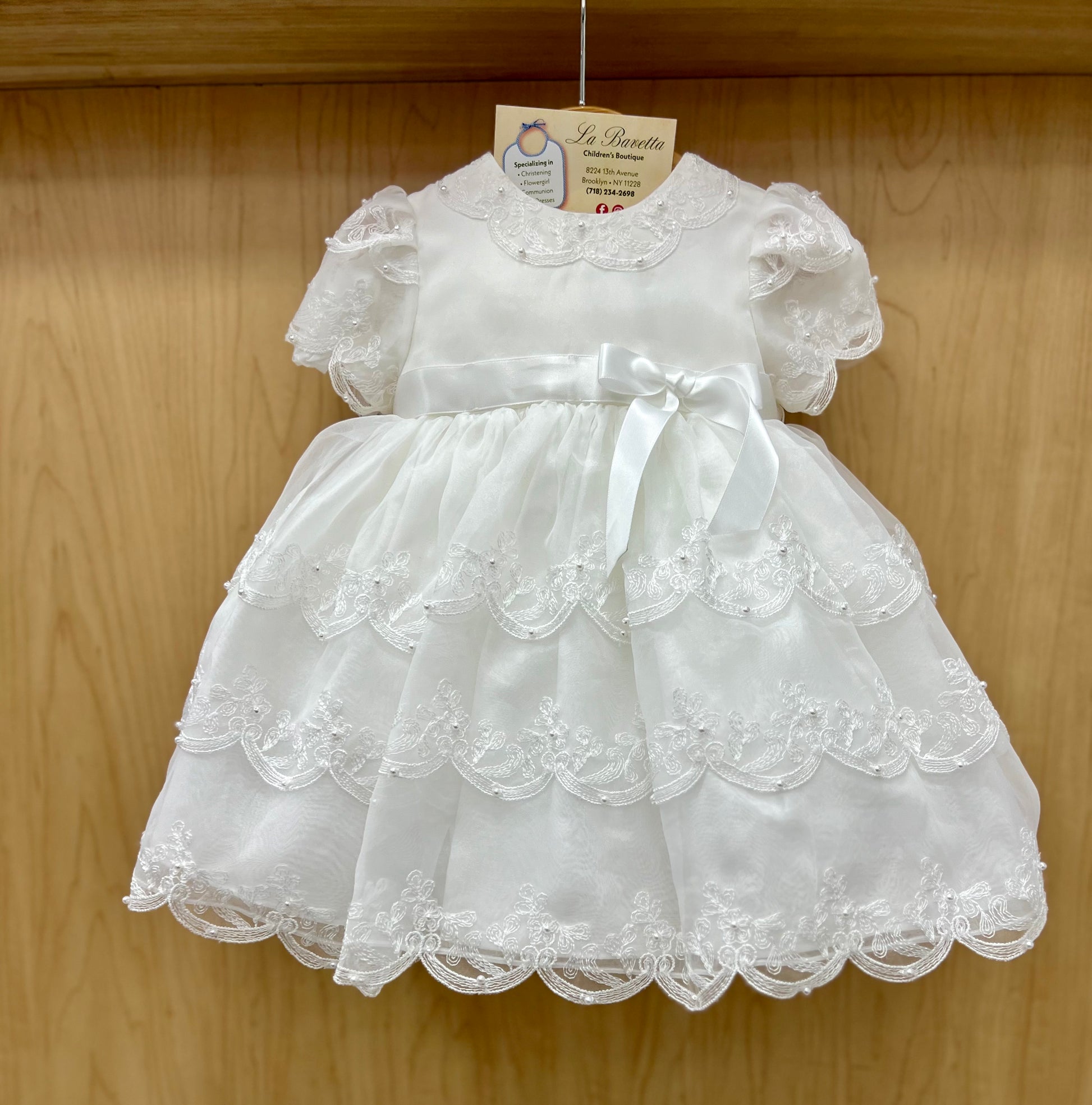 Sarah Louise Diamond White Christian Baptism | La Bavetta | Brooklyn shopping 