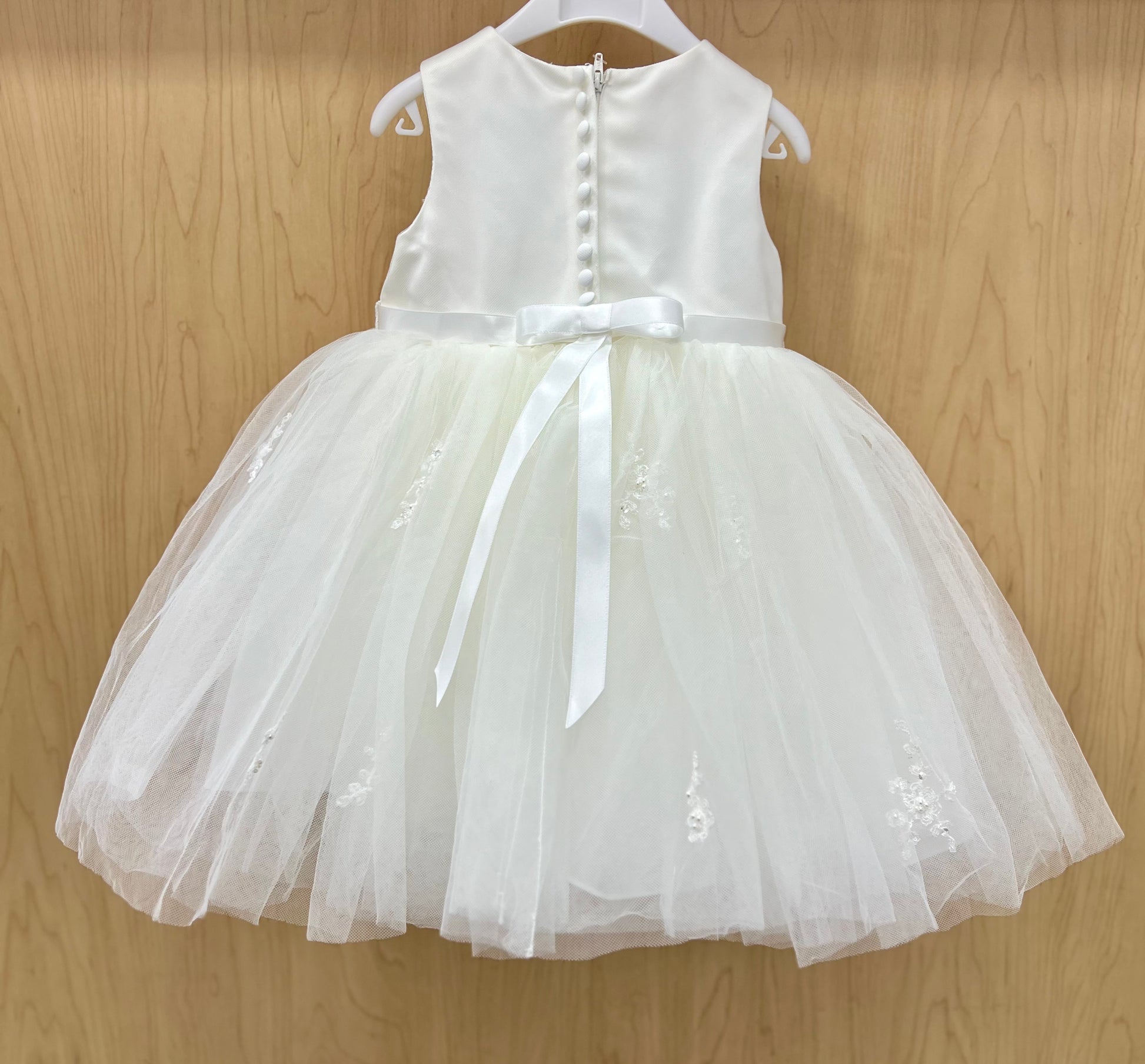 Sarah Louise Diamond white short baptism gown near me by La Bavetta