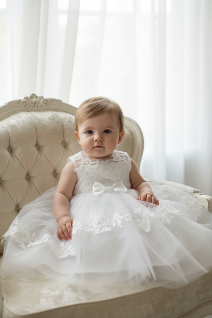 Sarah Louise short Christening Dress White
