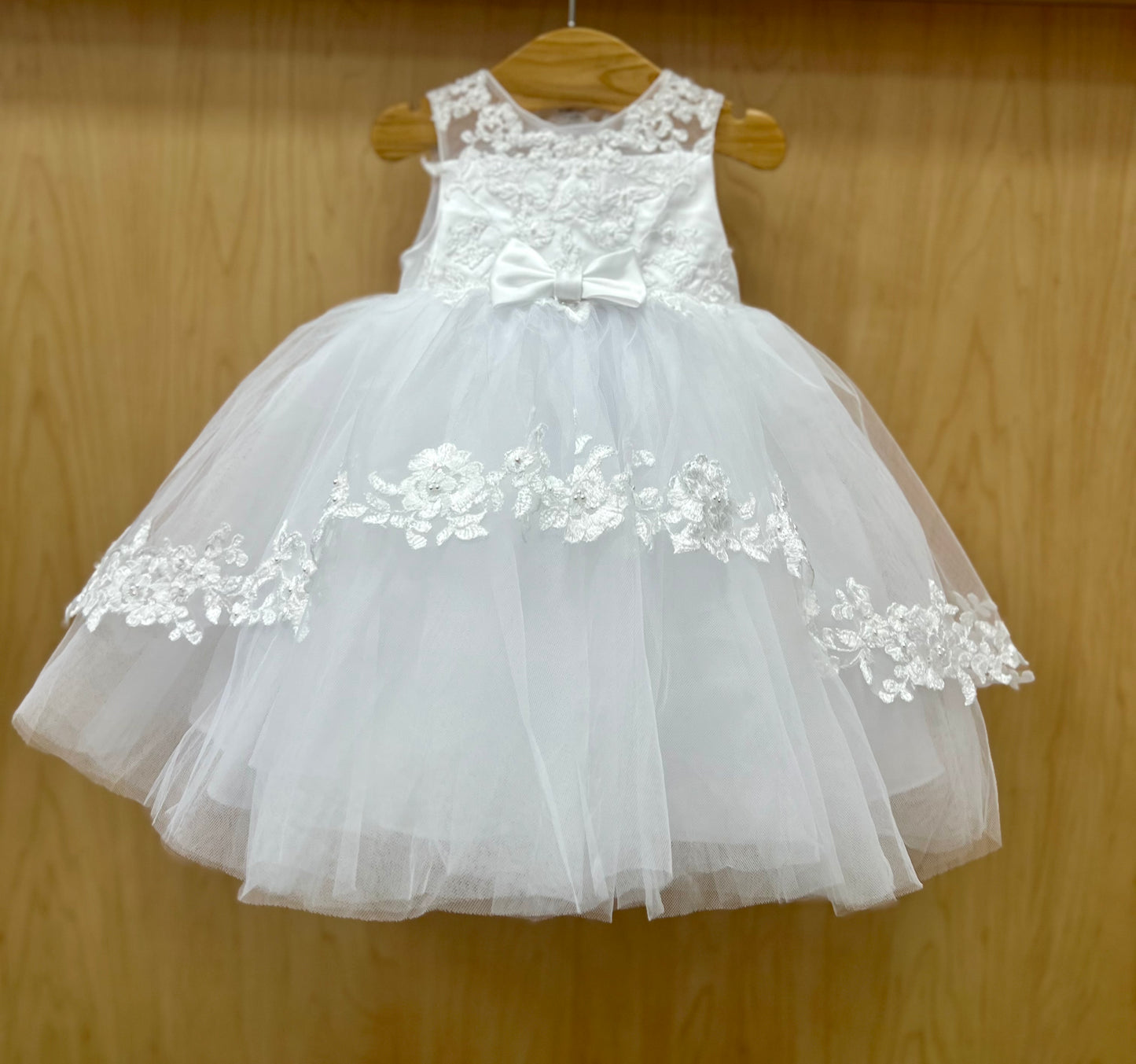 Sarah Louise short Christening Dress White  by La Bavetta