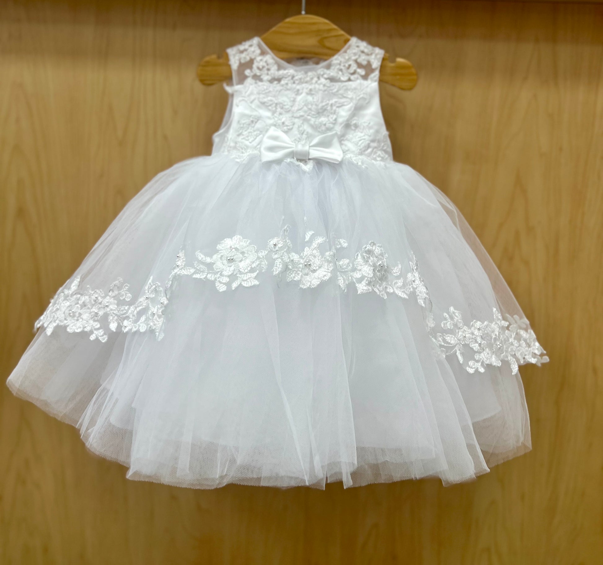 Sarah Louise short Christening Dress White  by La Bavetta