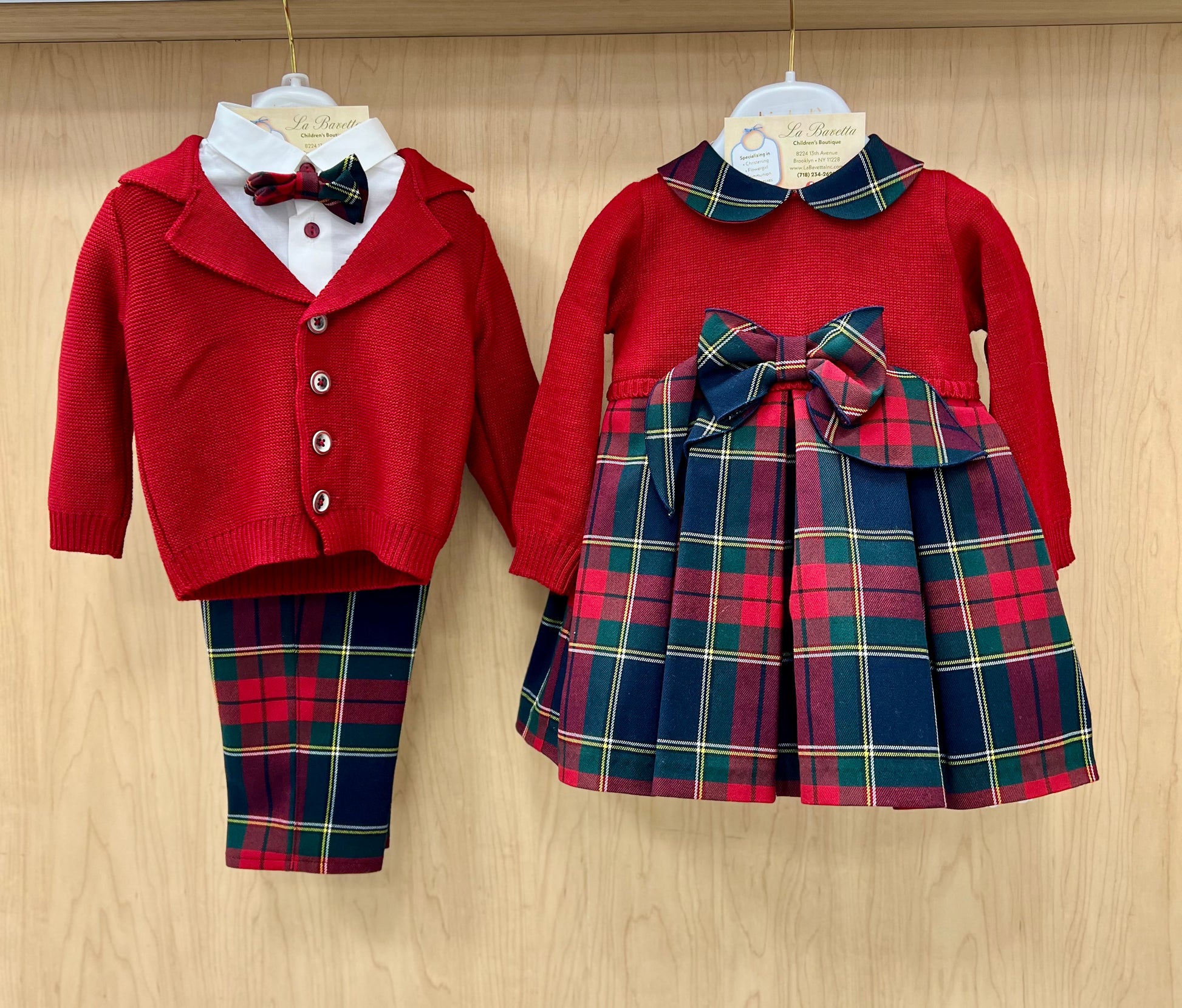 Bimbalo Plaid Seasonal Holidays Stunning Dress by La Bavetta 9M Bimbalo Plaid Seasonal Holidays Stunning Dress by La Bavetta 9M