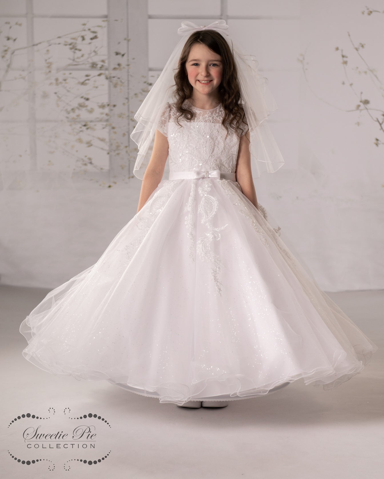 Sweetie Pie Girls White Communion Hair Band :- HD6 main image 1