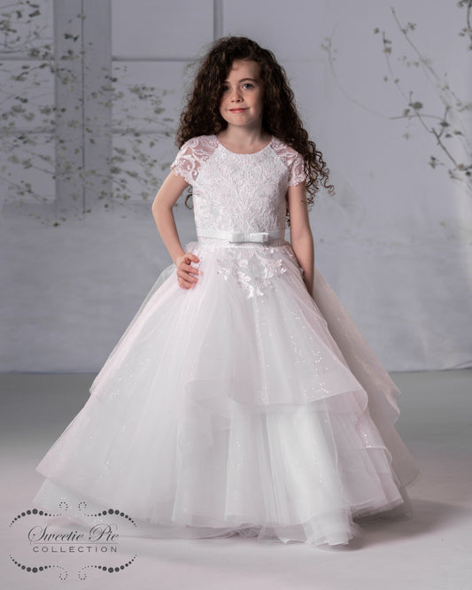 Sweetie Pie Communion Dress full skirt and center bow