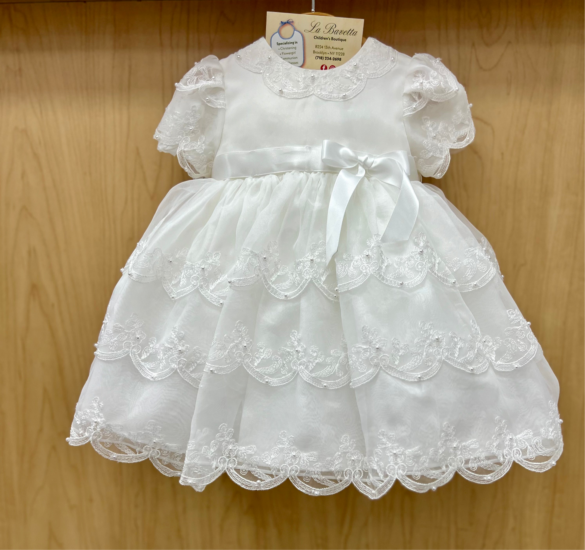 Sarah Louise Diamond White Christening dress near me by La Bavetta