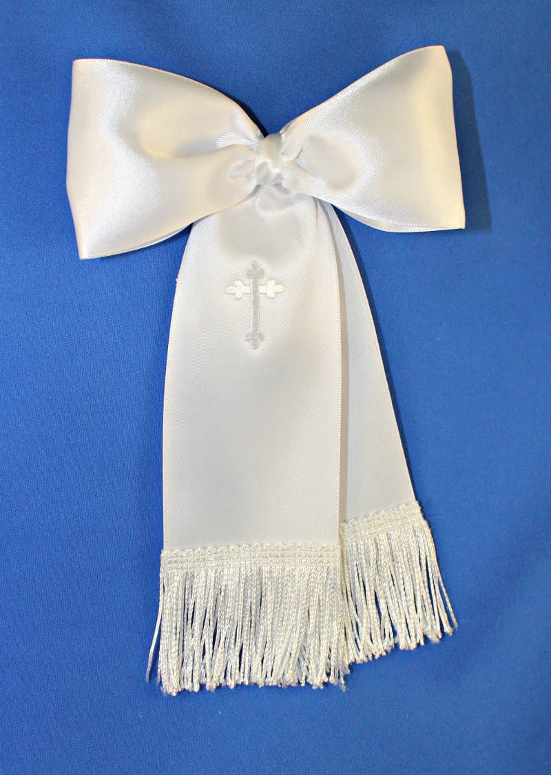 First Holy Communion Armband W/ Cross & Fringe