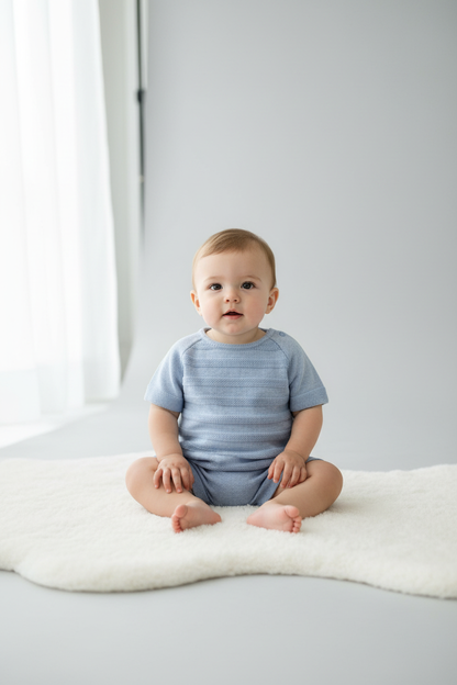 Baby boy wearing knitted set
