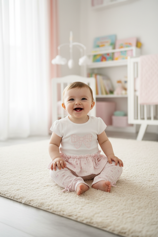 Baby Girl in Bow Legging Set