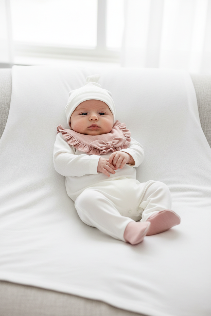 Baby Girl in Floral Bib Set