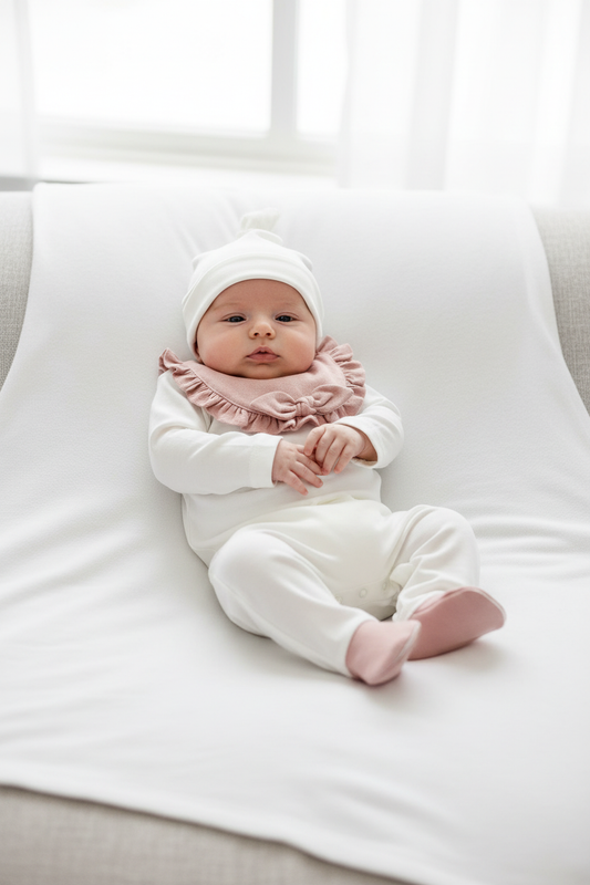 Baby Girl in Floral Bib Set