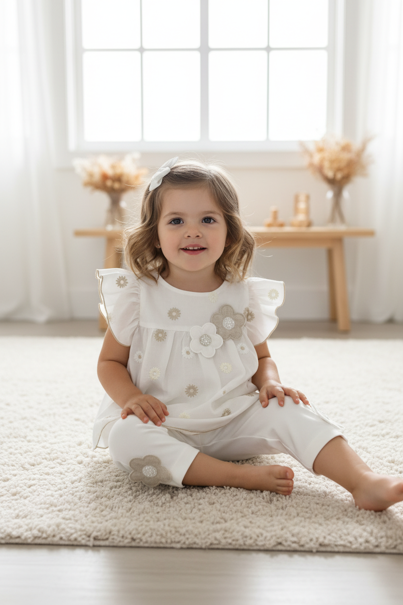 Girl in Floral Baby Set
