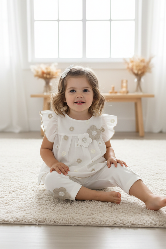 Girl in Floral Baby Set