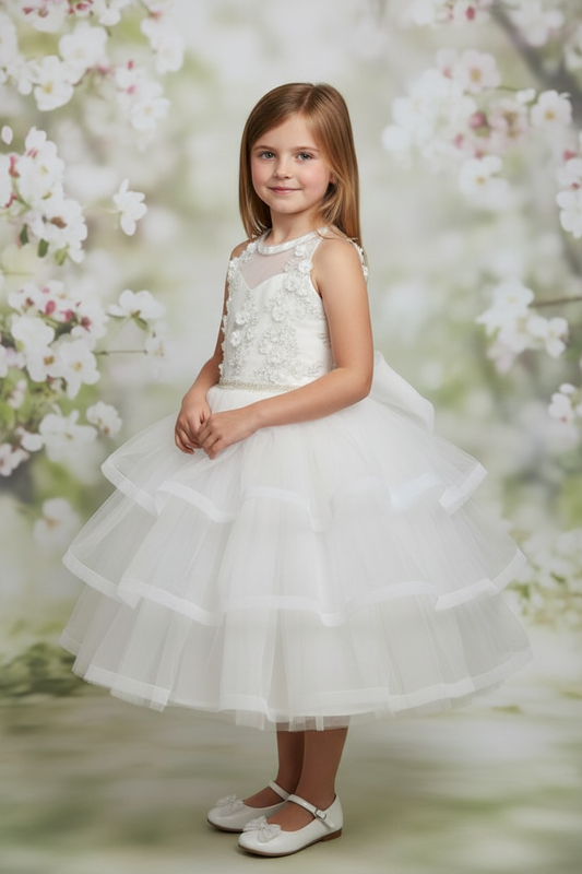 Girl wearing Melody communion dress