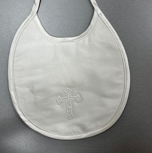 Bib with cross | Christening Accessories | La Bavetta | NYC