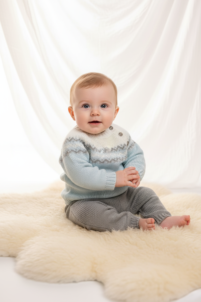 Mateo  baby blue & grey boys take me home set