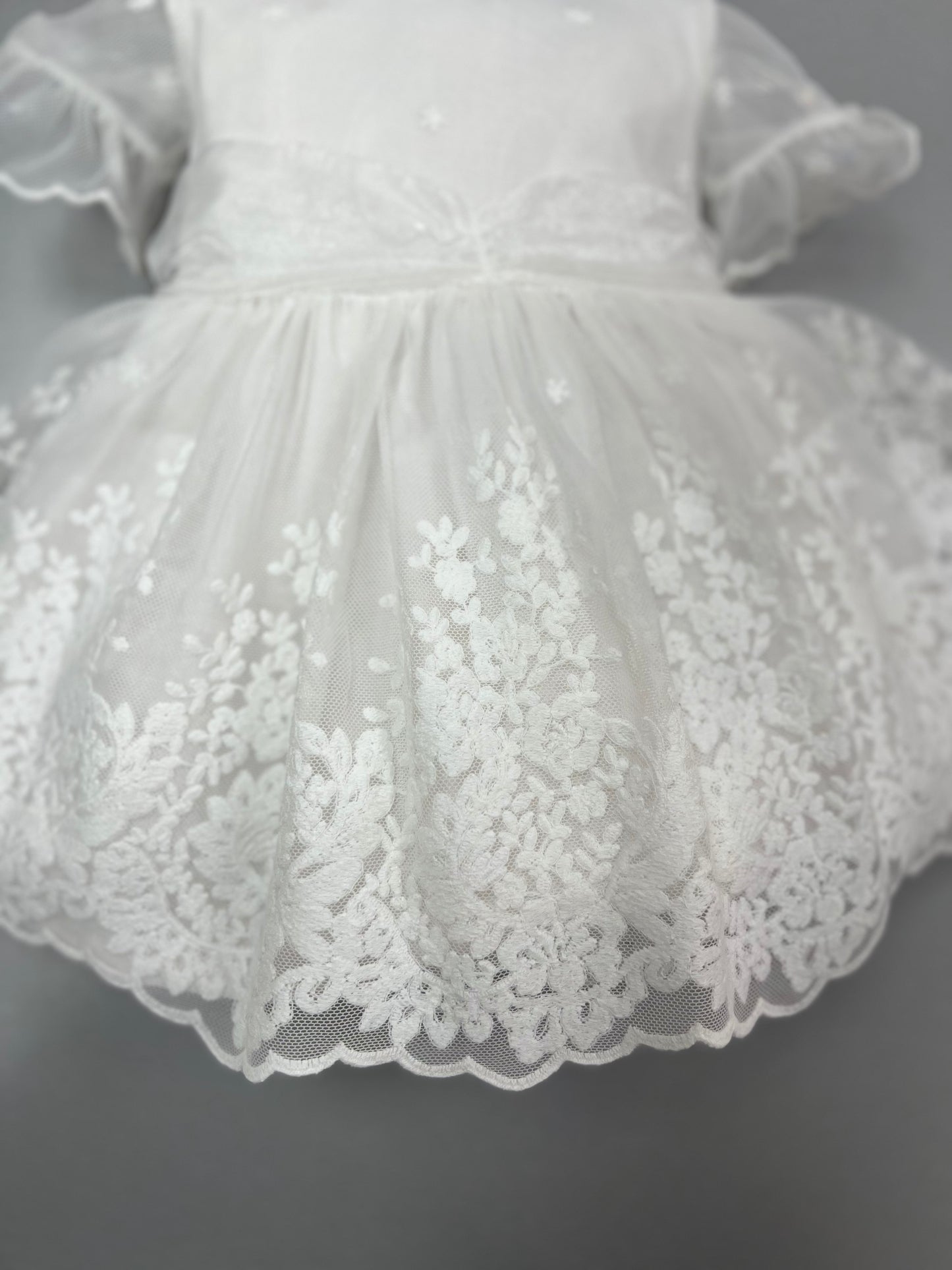 Dk379 white lace Baby girls dress