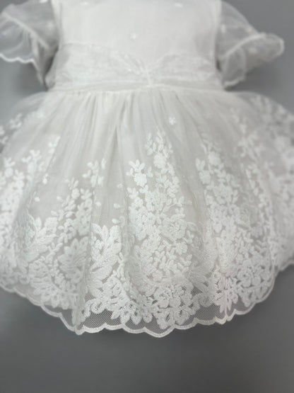 Dk379 white lace Baby girls dress