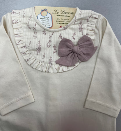LL54G 6 Baby Girls cotton romper with matching Blanket