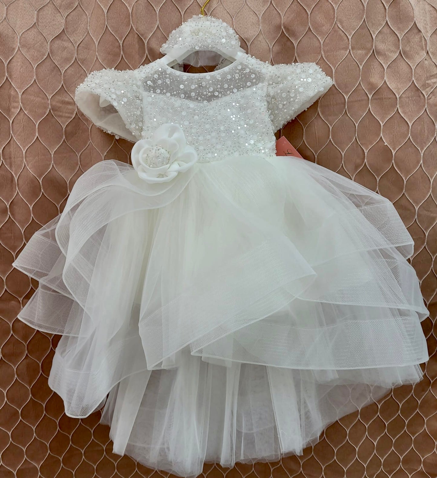 White Baby Christening Gown | Organza dress | La Bavetta | Brooklyn Shopping