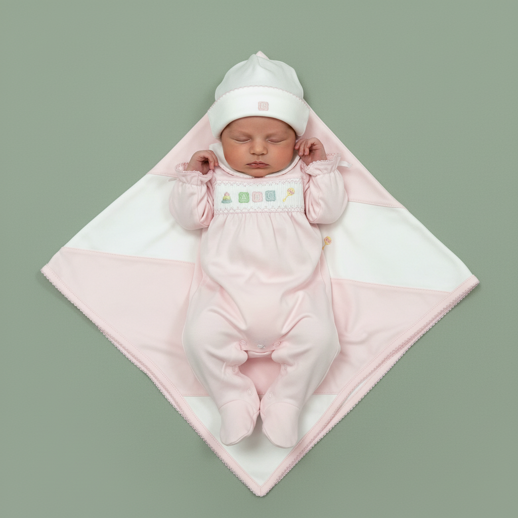 Baby  Girls pink cotton Take me home set 721-71G