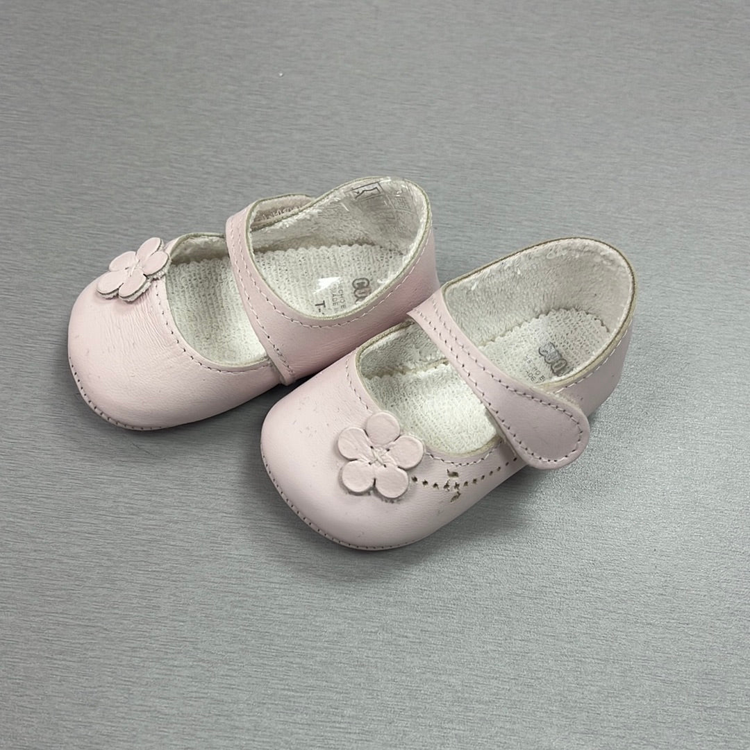 Girls  pink soft leather  shoes 7759