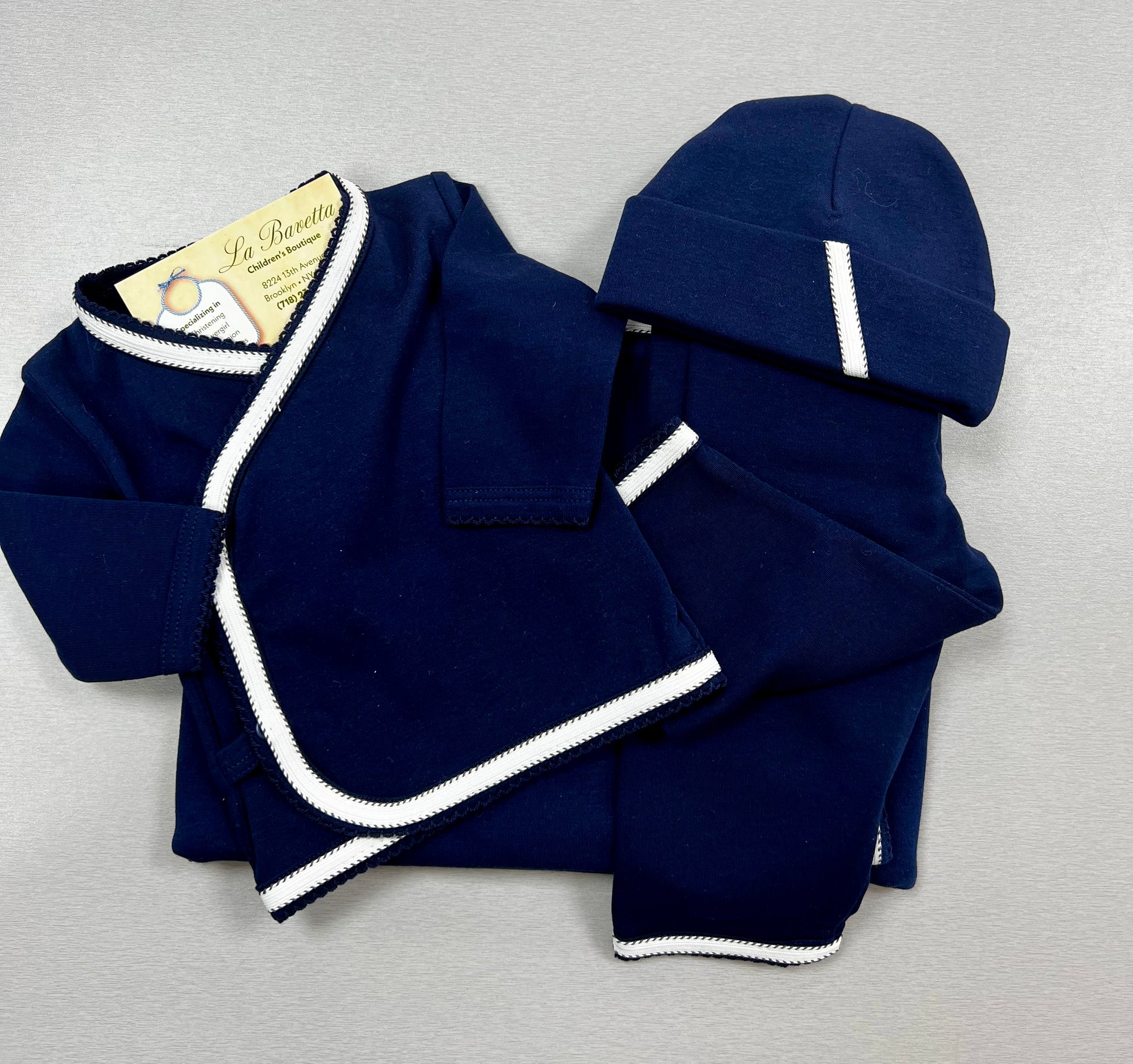 Navy Blue Take Me Home Set Boy Newborn | La Bavetta Children's Boutique | Brooklyn