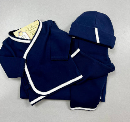 Navy Blue Take Me Home Set Boy Newborn | La Bavetta Children's Boutique | Brooklyn