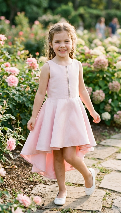 Ice Pink Hi-Low Flower Girl Dress      Billie