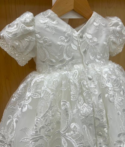 Heirloom Embroidered Lace Christening Gown Clarita