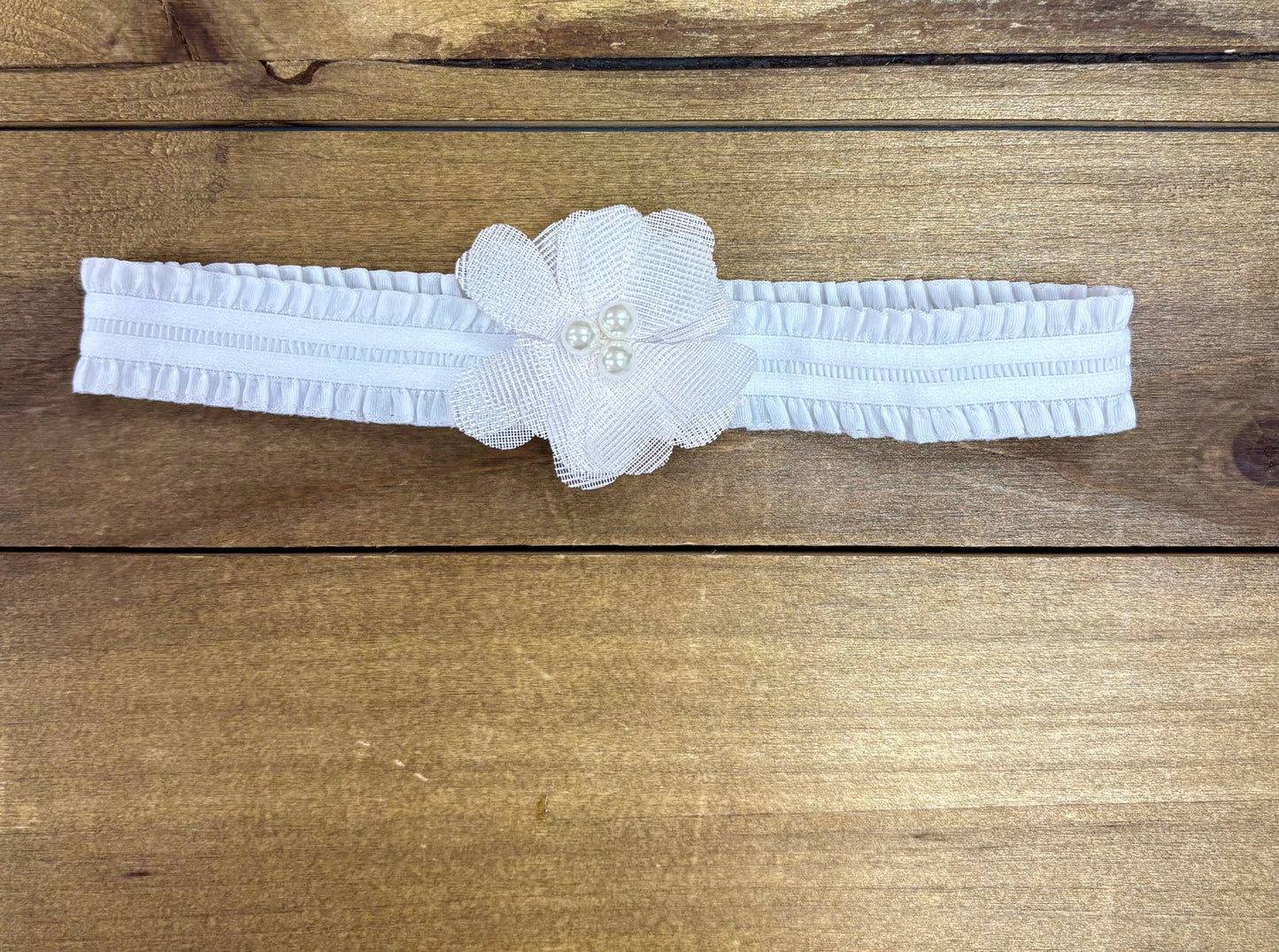 White Lace  with pink flowers 2-Piece Baby Set