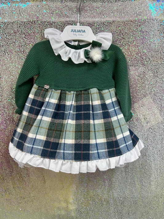 Green Knit Plaid Dress | Holiday season | La Bavetta | New York
