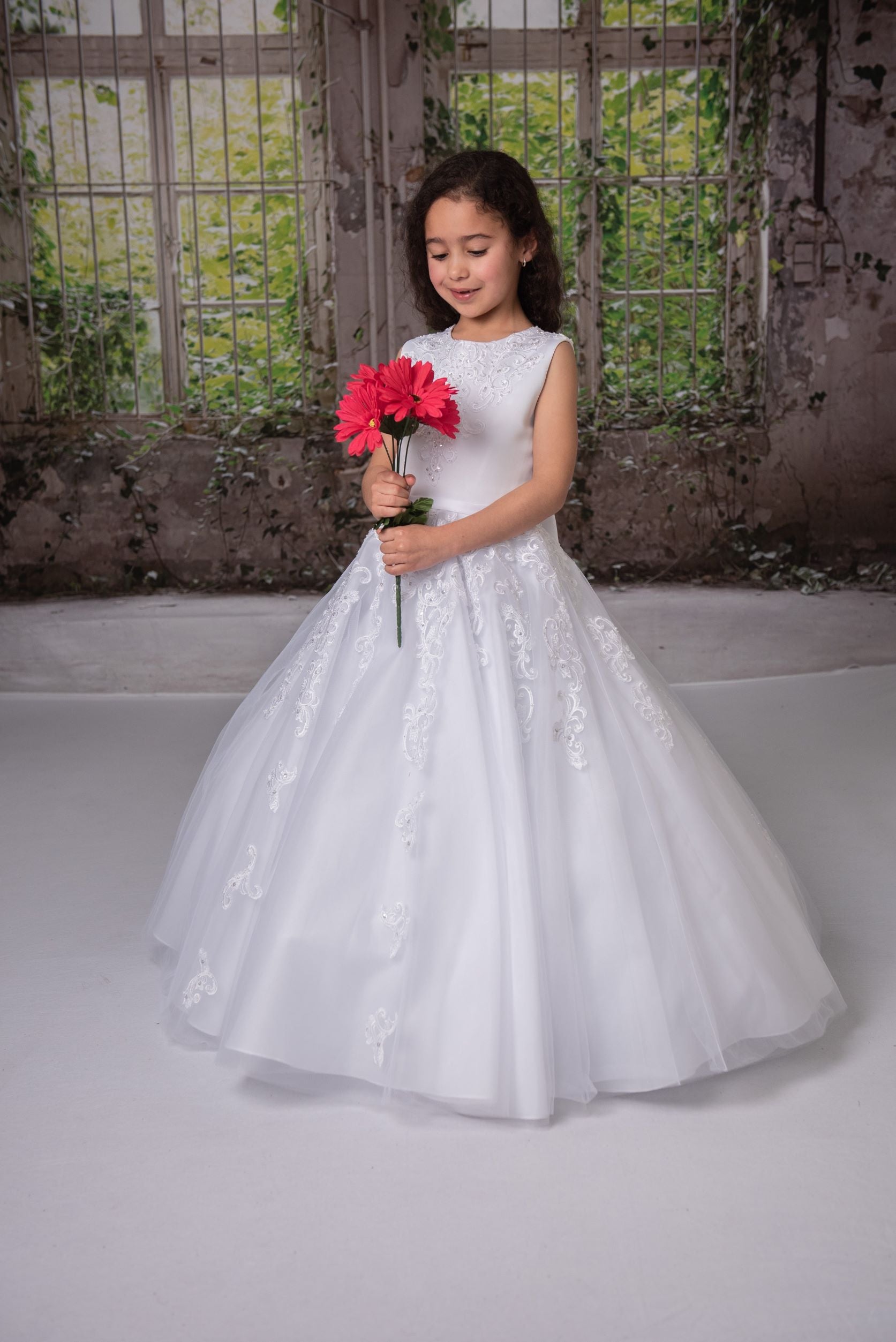Satin bodice Sweetie Pie communion dress
