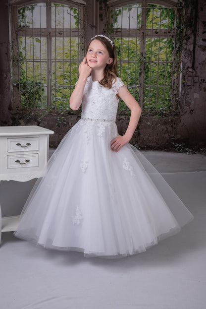 Sweetie Pie Communion Dress short sleeve floral
