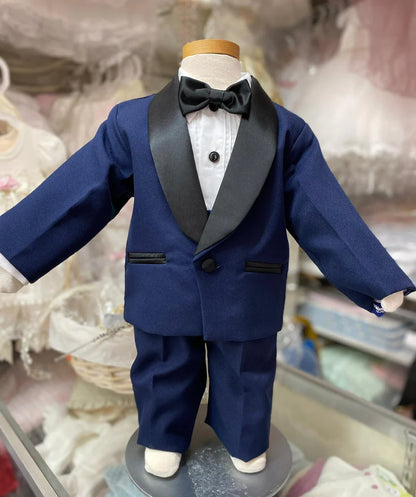 Little Gentleman 4-Piece Navy Tuxedo Set | Boys Formal Suit