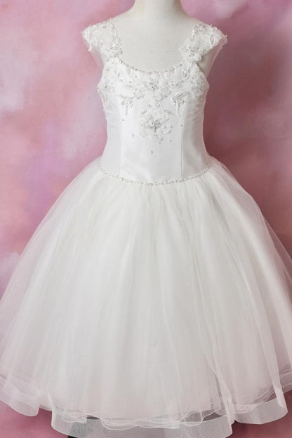Communion Dress with Pearls and Bow | La Bavetta | Brooklyn